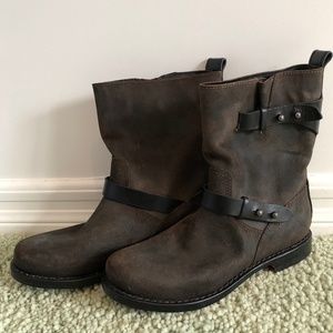 Rag & Bone Grey Suede Moto Boots